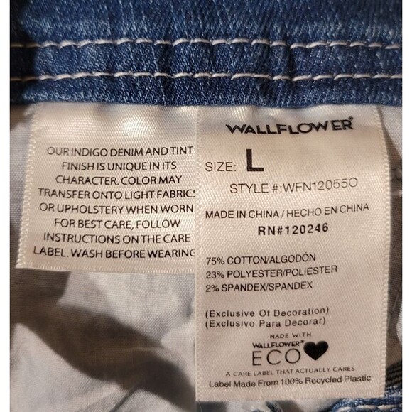 Wallflower Denim Blue Distressed Overalls - Picture 5 of 6